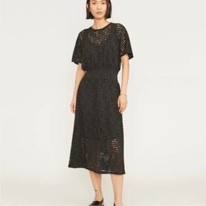 Everlane Black Eyelet Midi Dress